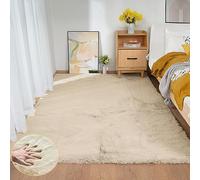 ORINOVA Tapis Beige 150x215 cm Moelleux Tapis Fausse Fourrure Chambre Salon Doux Beige Fluffy Area Rug Rectangulaire