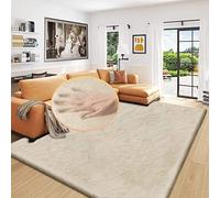 ORINOVA Tapis Beige 180x270 cm Moelleux Tapis Salon Chambre Fausse Fourrure Lavable Doux Tapis Poil Ras Beige Fluffy Area Carpet Rectangulaire