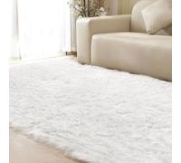 ORINOVA Tapis Blanc 180x270 cm Salon Chambre Doux Fille Ado Moumoute Fausse Fourrure Shaggy Fluffy