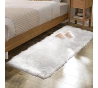 ORINOVA Tapis Blanc Descente de Lit Chambre 60x180 cm Moumoute Fausse Fourrure Doux Fille Ado Fluffy Shaggy