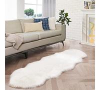 ORINOVA Tapis Blanc Descente de Lit Chambre 60x180 cm Moumoute Fausse Fourrure Peau de Mouton Doux Fille Ado Fluffy Shaggy