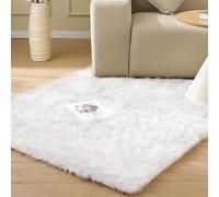 ORINOVA Tapis Blanc Doux Fausse Fourrure 90x150 cm Fille Ado Chambre Moumoute Fluffy Shaggy Poil Long Salon
