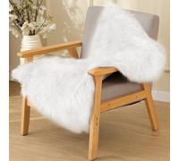 ORINOVA Tapis Blanc Doux Fausse Fourrure Chambre 60x90 cm Fille Ado Moumoute Petit Fluffy Shaggy Poil Long Salon