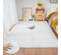 ORINOVA Tapis Blanc Fausse Fourrure Moelleux 150x215 cm Doux Tapis Salon Chambre Tapis Lavable Poil Ras White Area Carpet Rectangulaire