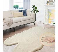 ORINOVA Tapis Chambre Beige 120x180 cm Tapis Fausse Fourrure Lavable Descente De Lit Tapis Moelleux Salon Doux Poil Ras Grey Fluffy Carpet