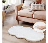 ORINOVA Tapis Chambre Blanc 60x120 cm Fausse Fourrure Lavable Descente De Lit Tapis Moelleux Salon Doux Poil Ras Fluffy Rug