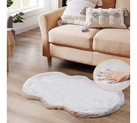 ORINOVA Tapis Chambre Gris 60x120 cm Fausse Fourrure Lavable Descente De Lit Tapis Moelleux Salon Doux Poil Ras Fluffy Rug