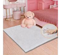 ORINOVA Tapis Chambre Gris Moelleux 90x150 cm Tapis Fausse Fourrure Tapis Salon Doux Lavable Descente De Lit Poil Ras Fluffy Carpet Rectangulaire