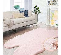 ORINOVA Tapis Chambre Rose 120x180 cm Tapis Fausse Fourrure Lavable Descente De Lit Tapis Moelleux Salon Doux Poil Ras Grey Fluffy Carpet