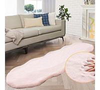 ORINOVA Tapis Chambre Rose 60x180 cm Tapis Fausse Fourrure Lavable Descente De Lit Tapis Moelleux Salon Doux Poil Ras Grey Fluffy Runner