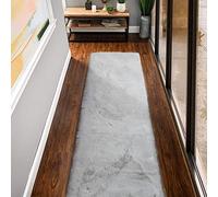 ORINOVA Tapis Girs 60x300 cm Moelleux Fausse Fourrure Tapis Doux Duveteux Chambre Salon Grey Fluffy Runner Lavable Rectangulaire