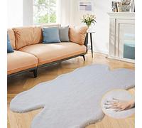 ORINOVA Tapis Grey Fausse Fourrure 120x180 cm Tapis Moelleux Chambre Doux Duveteux Gray Fluffy Carpet Lavable