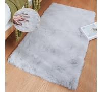 ORINOVA Tapis Gris Chambre Moelleux 60x90 cm Tapis Fausse Fourrure Doux Tapis Salon Lavable Duveteux Petit Poil Ras Small Fluffy Rug Rectangulaire