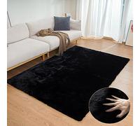 ORINOVA Tapis Noir 120x180 cm Moelleux Fausse Fourrure Tapis Chambre Salon Doux Duveteux Black Fluffy Rug Lavable Rectangulaire