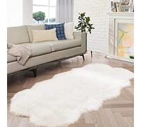 ORINOVA Tapis Peau de Mouton Blanc Fausse Fourrure Doux 120x180 cm Fille Ado Chambre Fluffy Moumoute Shaggy Poil Long