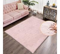 ORINOVA Tapis Rose Moelleux 150x240 cm Chambre Salon Fausse Fourrure Tapis Doux Lavable Poil Ras Fluffy Pink Area Carpet Rectangulaire
