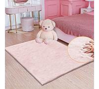 ORINOVA Tapis Rose Moelleux Chambre 90x150 cm Tapis Fausse Fourrure Tapis Salon Doux Lavable Descente De Lit Poil Ras Pink Fluffy Carpet Rectangulaire