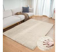 ORINOVA Tapis Salon Beige 120x180 cm Fausse Fourrure Tapis Chambre Moelleux Lavable Descente De Lit Poil Ras Doux Tapis Fluffy Area Carpet Rectangulaire
