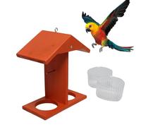 Oriole Feeder, Double-Cup Jelly Bird Feeder with Pegs for Orange Halves, Hanging Wild Squirrel Proof Decorative Wooden Oriole Bird Feeders Houses for Outdoors Decoration & Attracting Orioles