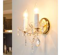 ORION Applique mural en cristal Marie Claire, dimmable, doré, Salon / Salle à manger, Métal, Applique