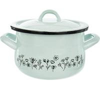 ORION Casserole émaillée FLEURS 16 cm Couvercle gaz induction