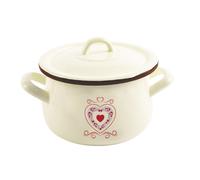 ORION Casserole émaillée HERZ 16 cm avec couvercle pour gazinière à induction