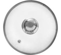 Orion Couvercle en verre avec bord en acier inoxydable pour casserole et poêle Ø 16 cm Verre résistant à la chaleur 200 °C