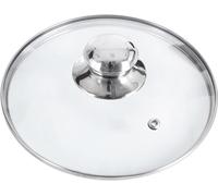 Orion | Couvercle en verre - avec anneau en inox - Ø 18 cm - verre résistant à la chaleur 200°C - couvercle universel - pour casserole et poêle - avec sortie vapeur