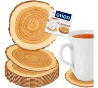 Orion Dessous de tasse Set de 10 pièces 10cm aspect bois Dessous de verre