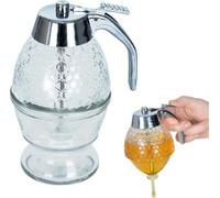 Orion Distributeur en verre pour miel, sirop, miel, avec support de rangement