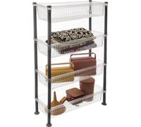 Orion Étagère sur pied Organisateur Paniers de rangement 4 niveaux pour cuisine Salle de bains Atelier étroit robuste 83x19,5x50 cm