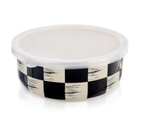 orion group Bol en émail avec couvercle - Design rétro de 1 l - Construction robuste en émail - Passe au lave-vaisselle et à induction - Idéal pour conserver et réchauffer