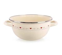 orion group Bol en émail avec couvercle - Design rétro de 5 l - Construction robuste en émail - Passe au lave-vaisselle et à induction - Idéal pour conserver et réchauffer