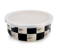 orion group Bol en émail avec couvercle - Design rétro de 800 ml - Construction robuste en émail - Passe au lave-vaisselle et à induction - Idéal pour conserver et réchauffer