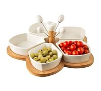 orion group Bols en porcelaine pour collations - Bols à collation en porcelaine sur plateau blanc 28,5 cm 10 pcs.