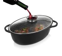 orion group Grande poêle à frire en granit profond avec couvercle en verre 8 l