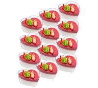 orion group Lot de 12 coupes à dessert réutilisables en forme de cœur pour collations, entrées, tiramisu, panna cotta, 120 ml