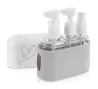 orion group Lot de 3 flacons de voyage rechargeables avec étui - Pour shampooing, lotion, gel et plus - Transparent et adapté aux bagages à main