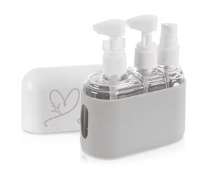 orion group Lot de 3 flacons de voyage rechargeables avec étui - Pour shampooing, lotion, gel et plus - Transparent et adapté aux bagages à main