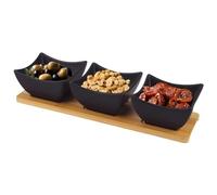 orion group Lot de 4 bols en porcelaine pour collations Noir 31,5 cm