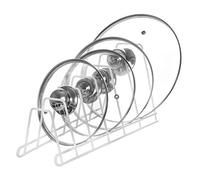 orion group Support de rangement pour couvercles de casseroles, poêles, 6 couvercles, armoire de cuisine, casseroles, blanc