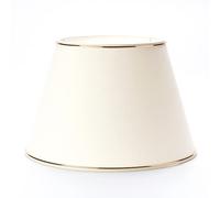 ORION LIGHTSTYLE Abat-jour en tissu accessoire pour lampe E27 crème avec bord doré rond 32 cm Chintz