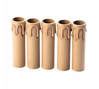 ORION LIGHTSTYLE Lot de 5 douilles de bougie en plastique antique pour lustres en cristal, chandeliers LED, lampe couronne, applique murale,100 mm, marron