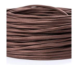 ORION LIGHTSTYLE Lot de 5 m de câble textile extra fin pour lustres, couleur marron, câble en tissu avec gaine textile, câble d'alimentation fin / 3 fils 3 x 0,75 mm², avec conducteur de terre