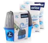 Orion Lot de 3 déshumidificateurs 450 g x 3 - Granulés déshumidificateurs avec parfum citron - Boîte absorbante contre l'humidité, les odeurs, la moisissure pour salle de bain, cuisine, cave, caravane