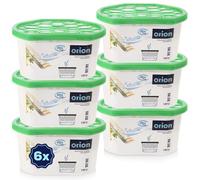 Orion Lot de 6 déshumidificateurs 180 g x 6 - Granulés déshumidificateurs avec parfum citron - Boîte absorbante contre l'humidité, les odeurs, la moisissure pour salle de bain, cuisine, cave, caravane