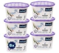 Orion Lot de 6 déshumidificateurs 230 g x 6 - Granulés déshumidificateurs avec parfum citron - Boîte absorbante contre l'humidité, les odeurs, la moisissure pour salle de bain, cuisine, cave, caravane