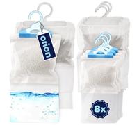 Orion Lot de 8 déshumidificateurs 250 g/400 g x 8 - Granulés déshumidificateurs avec parfum citron - Boîte absorbante contre l'humidité, les odeurs, la moisissure pour salle de bain, cuisine, cave