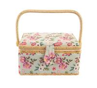 ORION Mallette de couture bois/polyester 24x18 cm FLEUR