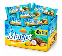 ORION Margot Mini Barres au soja mangue et noix de coco avec glaçage au cacao, 48 × 40 g